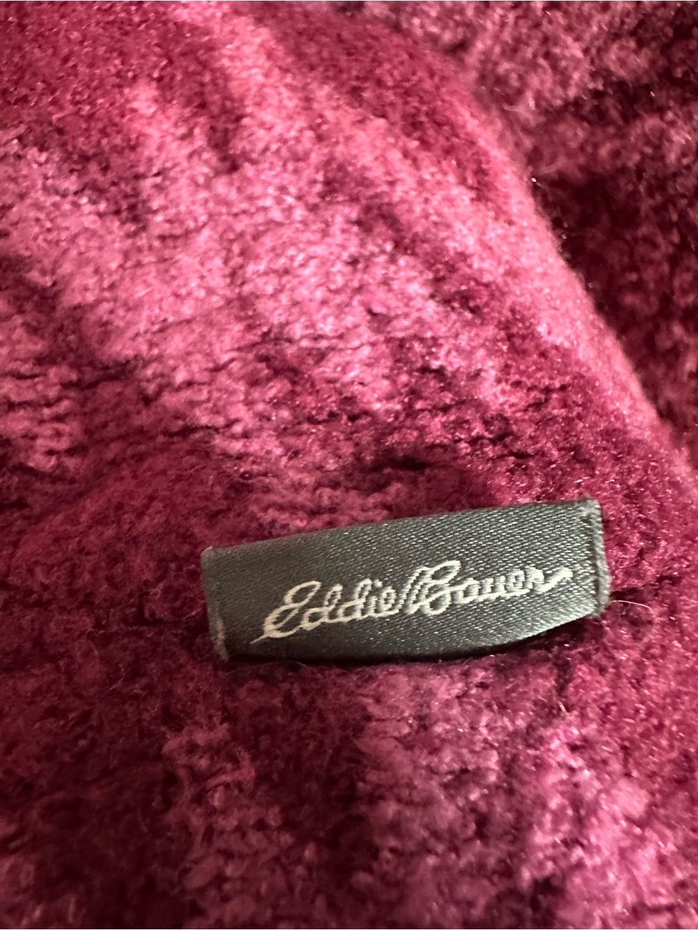 Eddie Bauer Houndstooth Sweater Quarter Zip Mock Neck XL Pink Grandma Preppy - Picture 8 of 14
